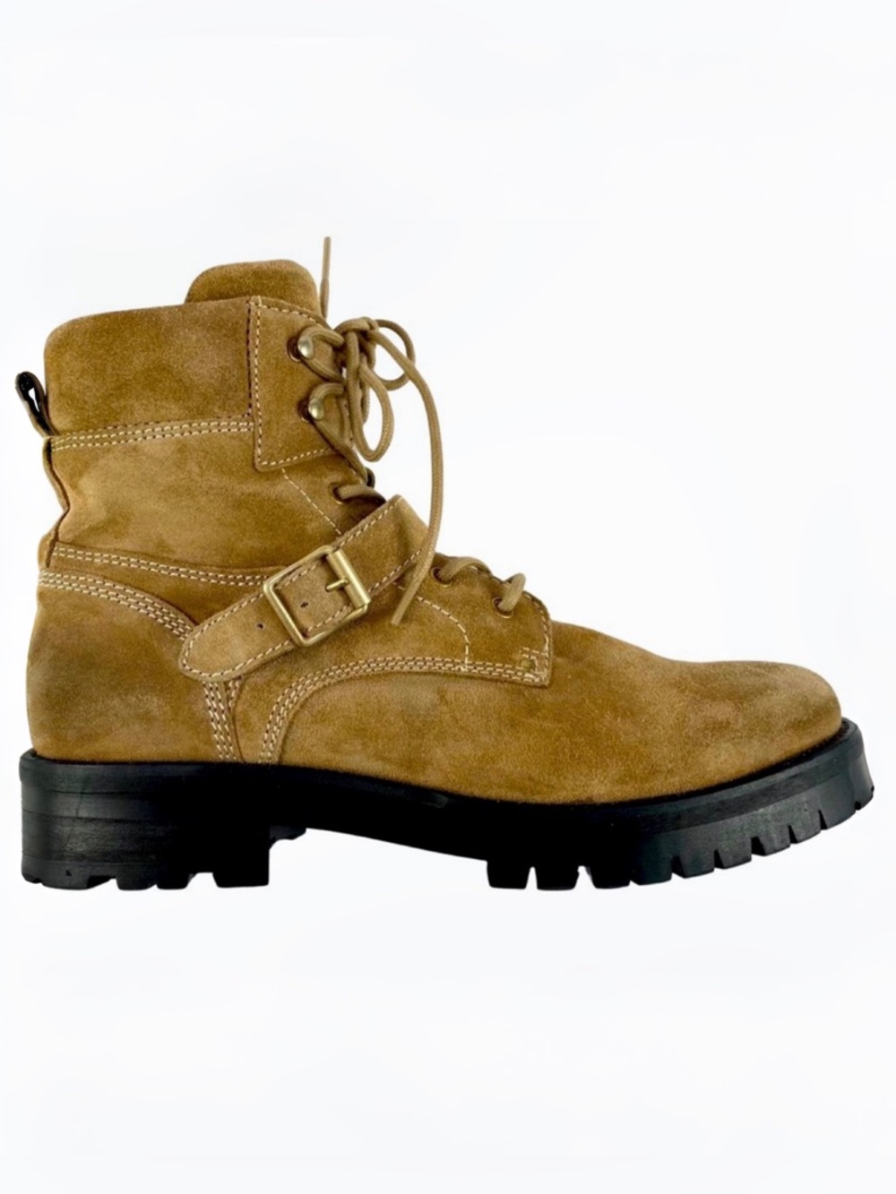 ALL SAINTS Combat Boots Lace-up w/ Buckle, Suede Paulina Worn Once EU 41 / US 11